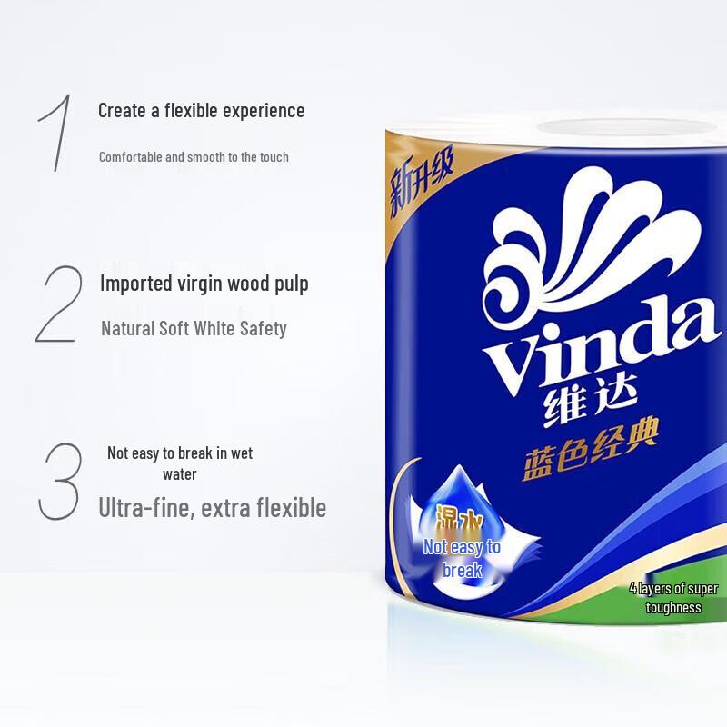 Vinda Blue Classic Upgraded 4-Ply Toilet Paper