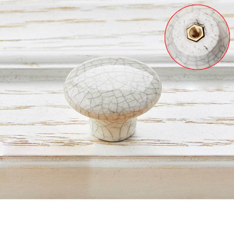 1 szt. Uchwyt do szafki w stylu francuskim, gałka do szuflady, antyczna, do drzwi szafy, okucia meblowe, ceramika, wzór pęknięć
