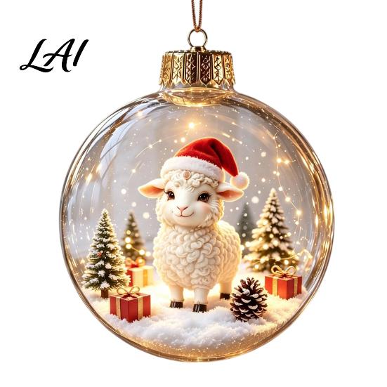 Festive Party Decorations Glowing Christmas Story Ornament Light‑Up Mini Holiday Scene Hanging Ball with Warm Tree Ornaments LED Light Clear