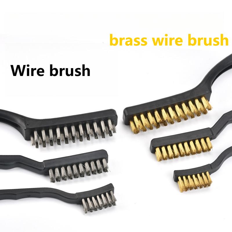 Steel Wire Brush and Brass Wire Brush Gas Stove Cleaning Brushes Kitchen Tool Metal Fiber Brushes Iron Brush Home Cleaning Tools