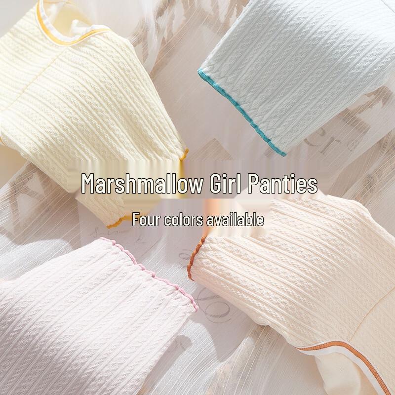 Yiershuang Women's 7A Antibacterial Pure Cotton Mid-Waist Briefs (4-Pack)