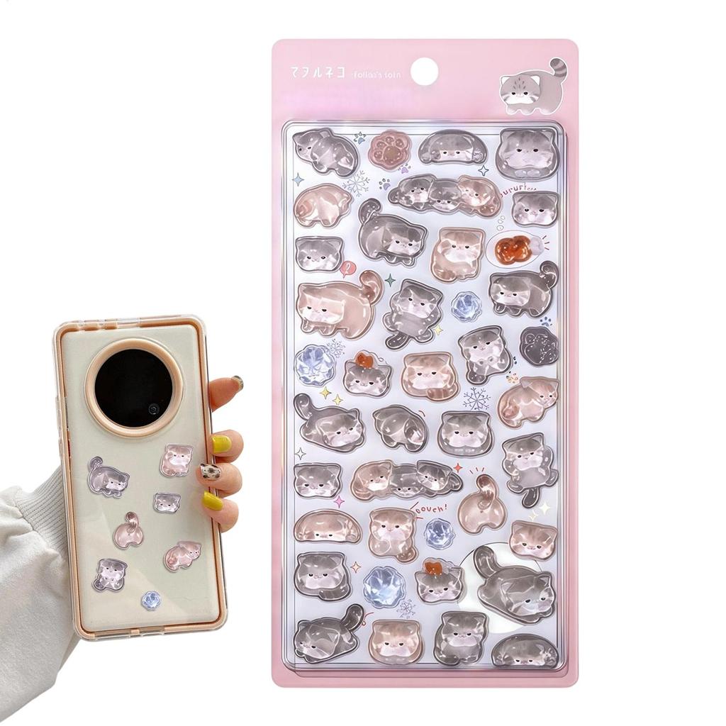 Self-adhesive 3D Stickers Fun Animal Theme Resin Decals PVC Sticking Cute Laptop Sticker For Kids Fridge Planner Home Car Bottle
