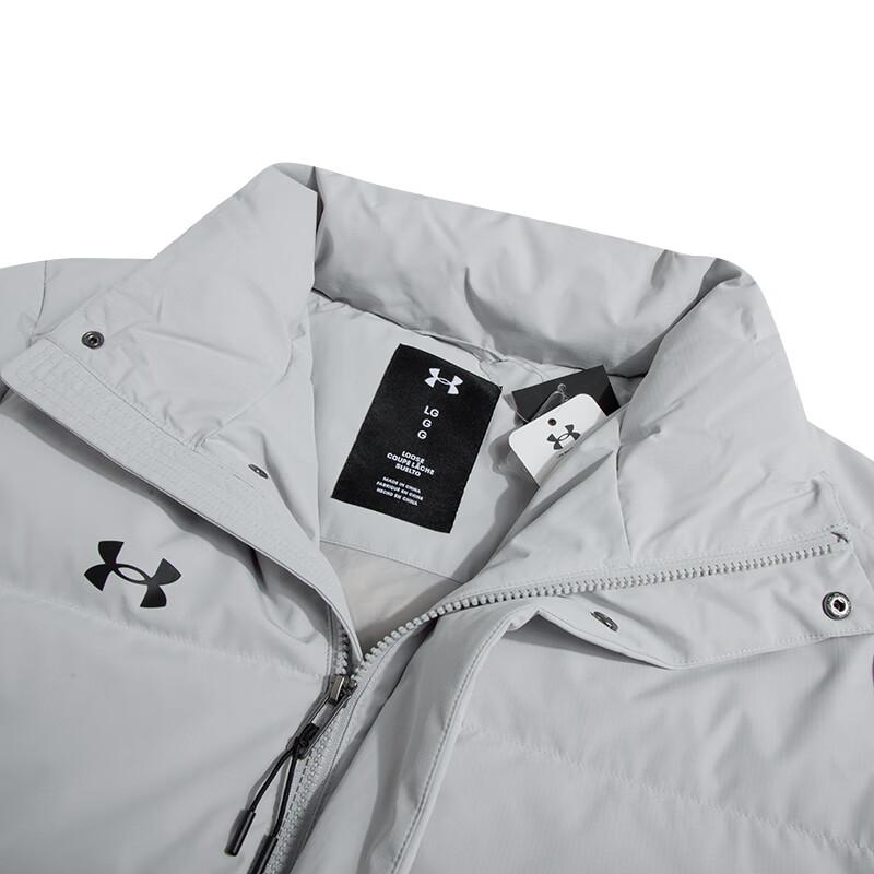 Under Armour Stand Collar Long Sleeve Down Jacket Breathable Casual Knitted Pants Sports Suit Men Suit 23600802-009+23600704-014