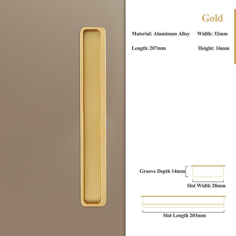 Modern Minimalist Embedded Grooved Sliding Door Handle Concealed Extended Cabinet Handle Wardrobe Closet Furniture Drawer Pulls