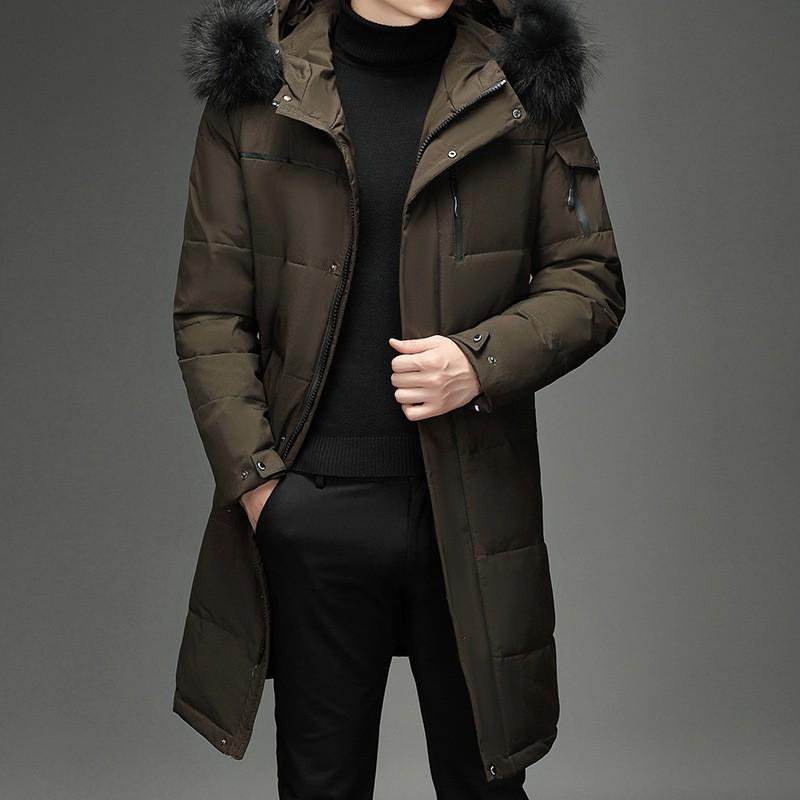 Mens Long Down Coat Winter Outdoor
