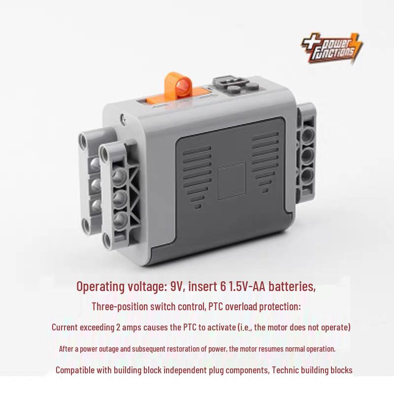 Electric Motor Battery Box & Receiver for Toy Car Building Blocks