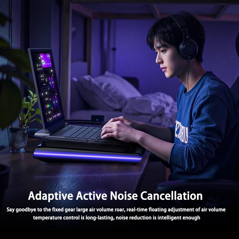 Laptop pressurized air cooler 15.6 inch gaming base computer desk stand V16 type AI smart model hardware monitoring