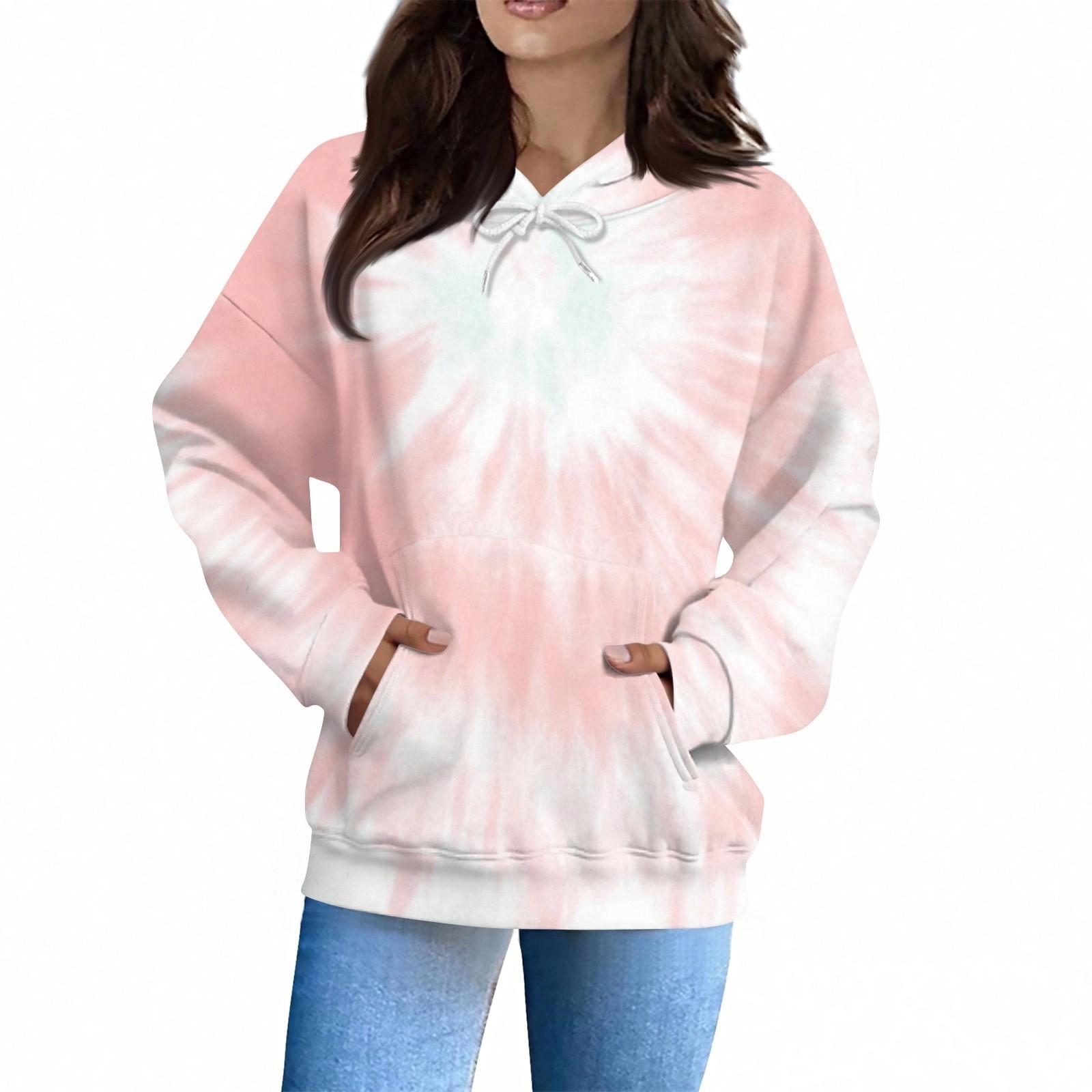 

Женская Мода Повседневная Толстовка Длинный Рукав Принт Топ XL