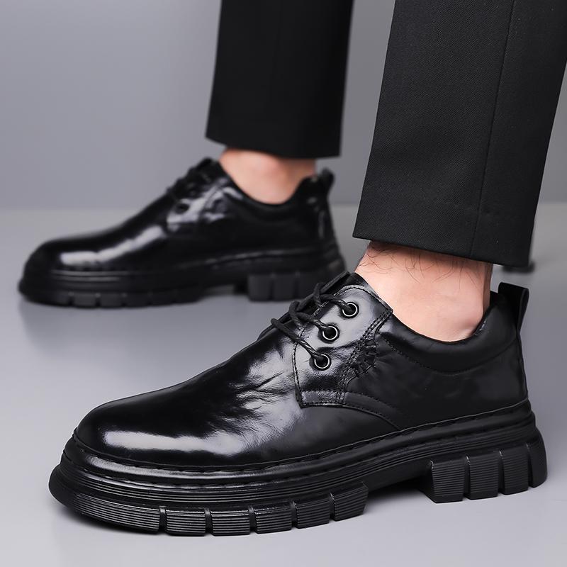 Luxury Brand Men's Leather Casual Shoes High-quality Sole Thick Sole Height Increasing Men's Workwear Shoes Daily Business Shoes