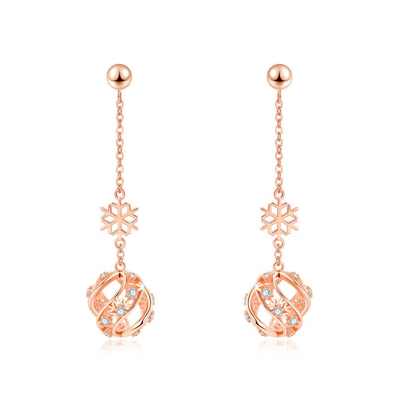 

Серьги-снежинки из стерлингового серебра: Женский нишевый дизайн, универсальный высококлассный рождественский подарок 925 Sterling Silver