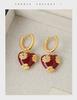 High-End European & American Red Oil Heart Necklace - Women's Retro Clavicle Chain for Autumn & Winter