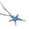 Fashion Women Ocean Starfish Pendant Necklace Featuring Vibrant Blue Green And White Fire Opal Stones