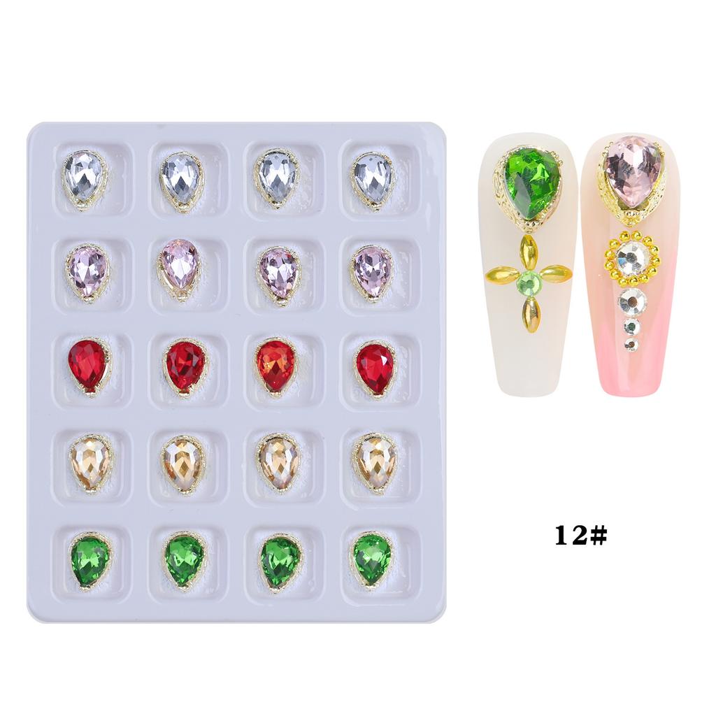 Internet Celebrity Nail Alloy Nail Jewelry Heart-shaped Crystal Butterfly Iridescent Irregular Rhinestone