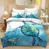 Children's Sea Turtle Animals Bedding Set for Children, Cartoon Turtle Bedding Set 3D Print 100% Microfibre Turtle Duvet Cover