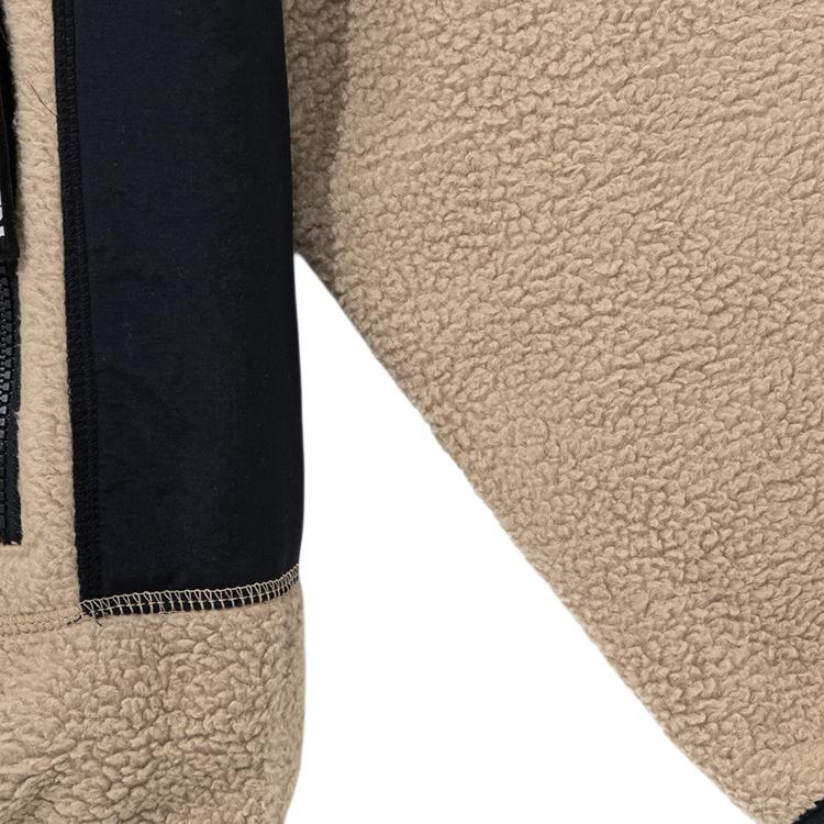 New Era Color Block Fleece Zip Jacket Unisex jackets Beige 12866476