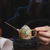 Hand-Painted Ceramic Mini Teapot & Tea Pet Incense Holder