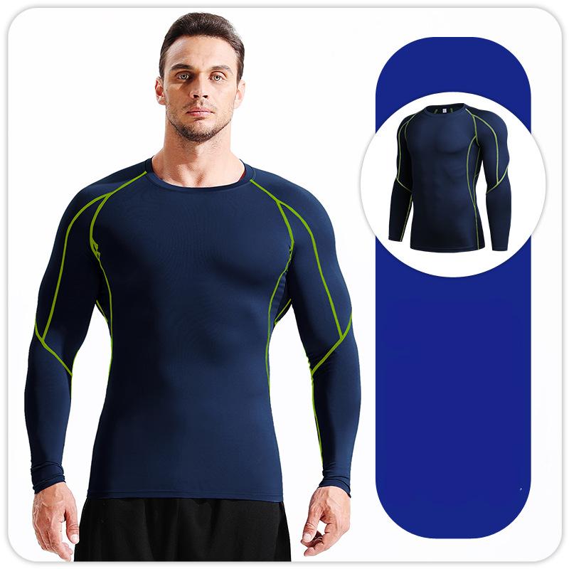 Men's T shirt Tights Sports Elastic quick-drying Compression Long Sleeve Fitness clothing Running Training clothing S M L XL XXL 3XL