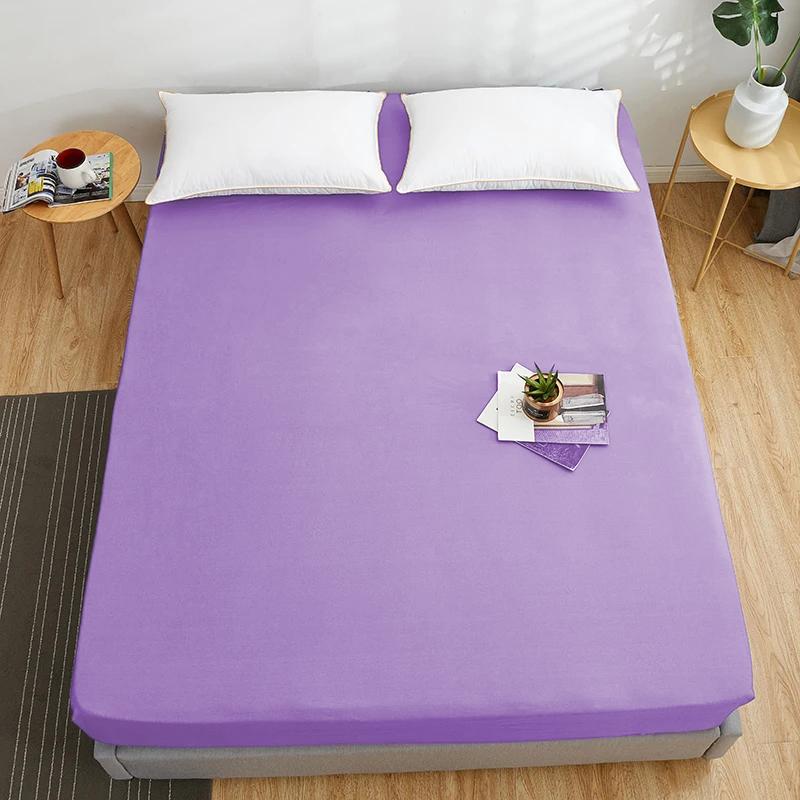 High Quality Fitted Sheet Multiple Colors Super Soft and Breathable Mattress Covers Protector Sofa Cover Single/Double Bed Sheet Solid Color Bed Cover