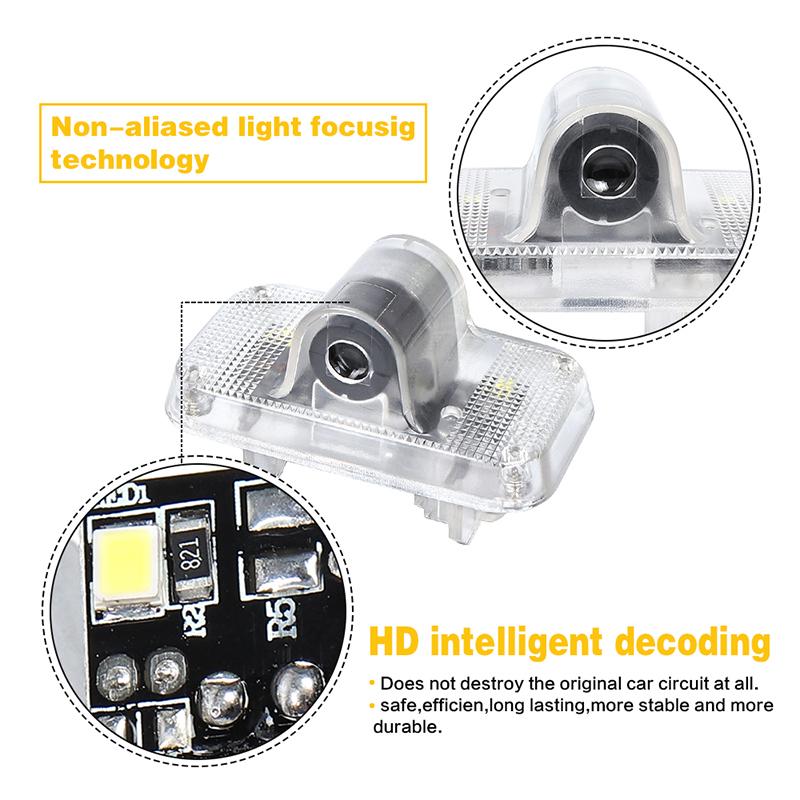ABE4 2Pcs Car Door Welcome LED Lights Laser Projector Lamp Decor Accessories For Nissan X-trail T30 T31 2004 2005 2006 2007 2008-2014