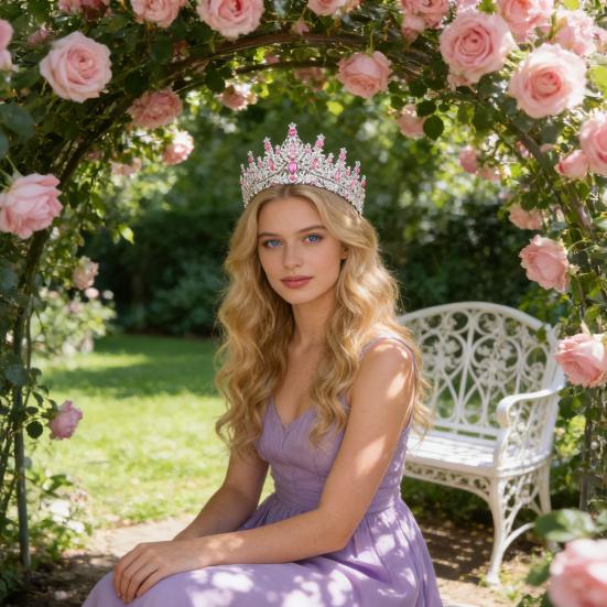 כתר לנשים משובץ אבני קריסטל נוצצות נזר כלה התאמה בטוחה קל משקל כתר נסיכה עם קצוות מעוקלים סיכות אביזרי שיער