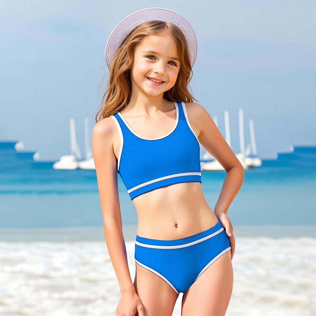 Ensemble Bikini pour Filles - Maillot de Bain Ado Haut & Bas Séparés