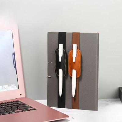 1pc Adjustable Elastic Band Pen Holder Colorful PU Leather Pen Sleeve Pouch Elastic Notebook Pen Holder Detachable