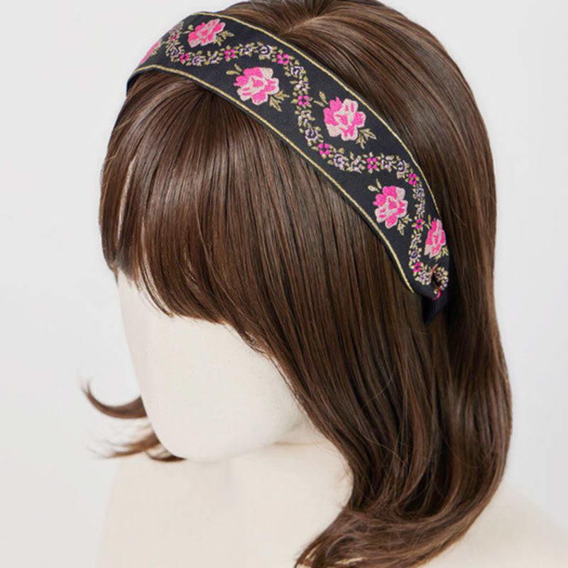 MAIA Pearl Flower Jacquard Hairband A - Minja-type Pink