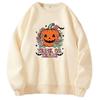 Women's 2025 Fashion Pumpkin Print Round Neck Sweatshirt