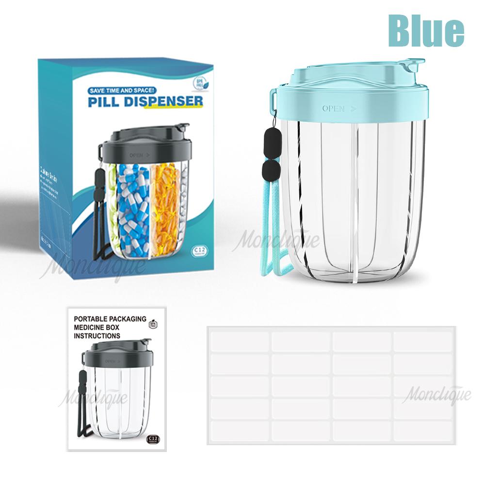 7 Grids Large Capacity Storage Cup Pill Bottle Organizer Supplement Holding 7 Various Vitamins Travel Portable Jewelry Storage