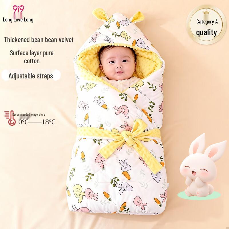9i9 Baby Cotton Minky Dot Swaddle Blanket Recommended for 0-18°C