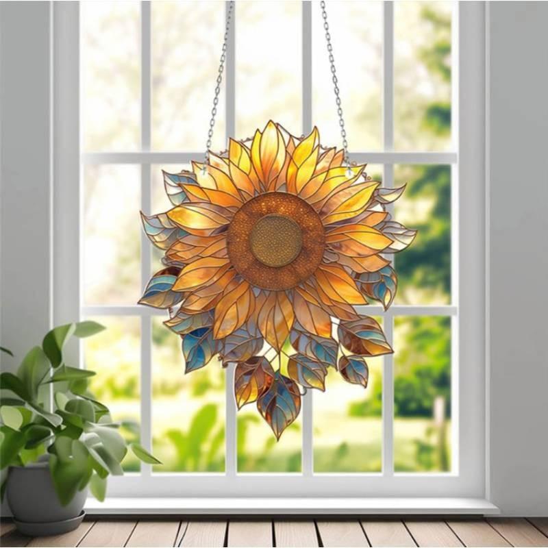 Colorful Sunflower Acrylic Window Hanger Suitable For Daily Home Decoration