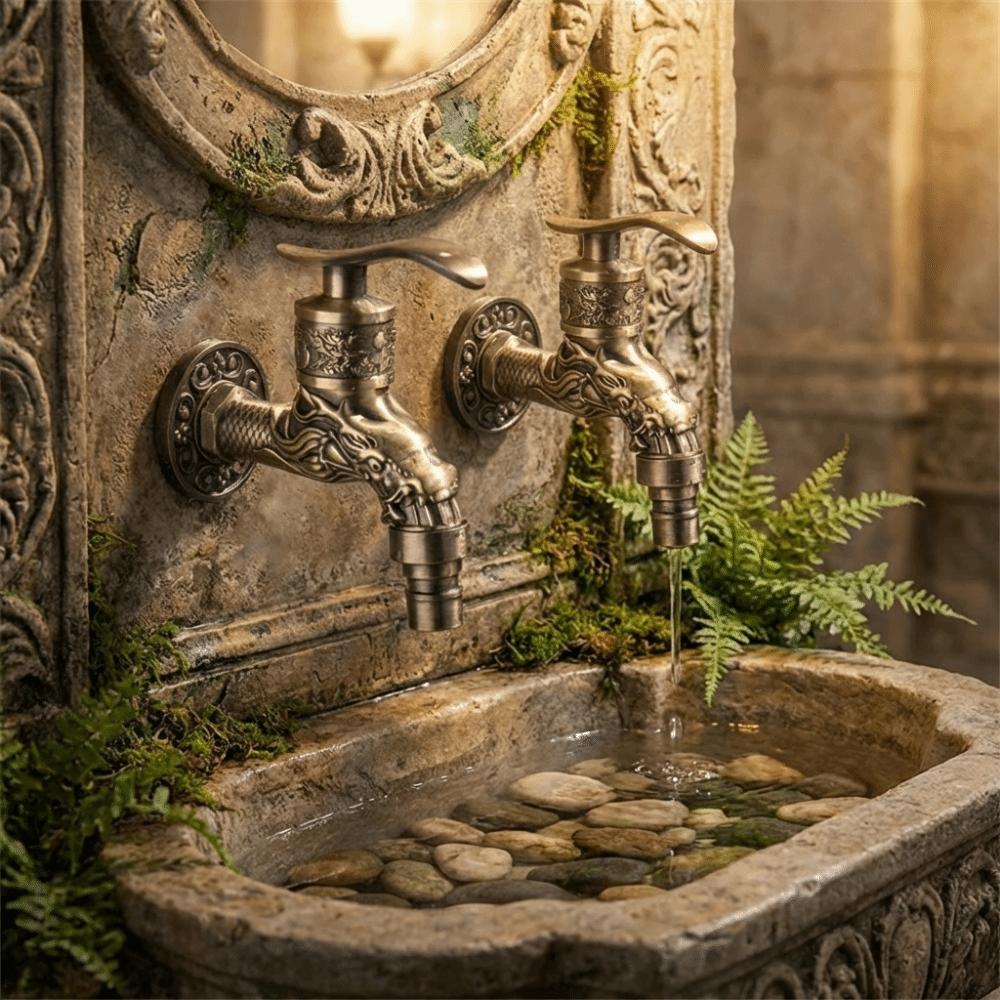 Freeze-Resistant Material Antique Faucet Dragon Head Design Dragon Spout Tap Mop Pool Application