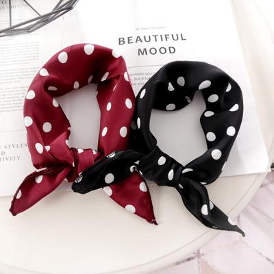 New Fashion Dots Silk Square Scarf Women 50cm Neck Head Scarfs Office Lady Hair Kerchief Shawl Head Tie Handkerchief