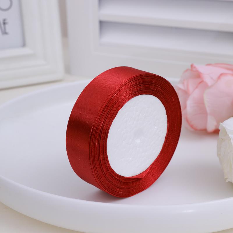 2.5cm Polyester Satin Ribbon for Cake Decoration, DIY Handmade Gift Box, and Gift Packaging.
