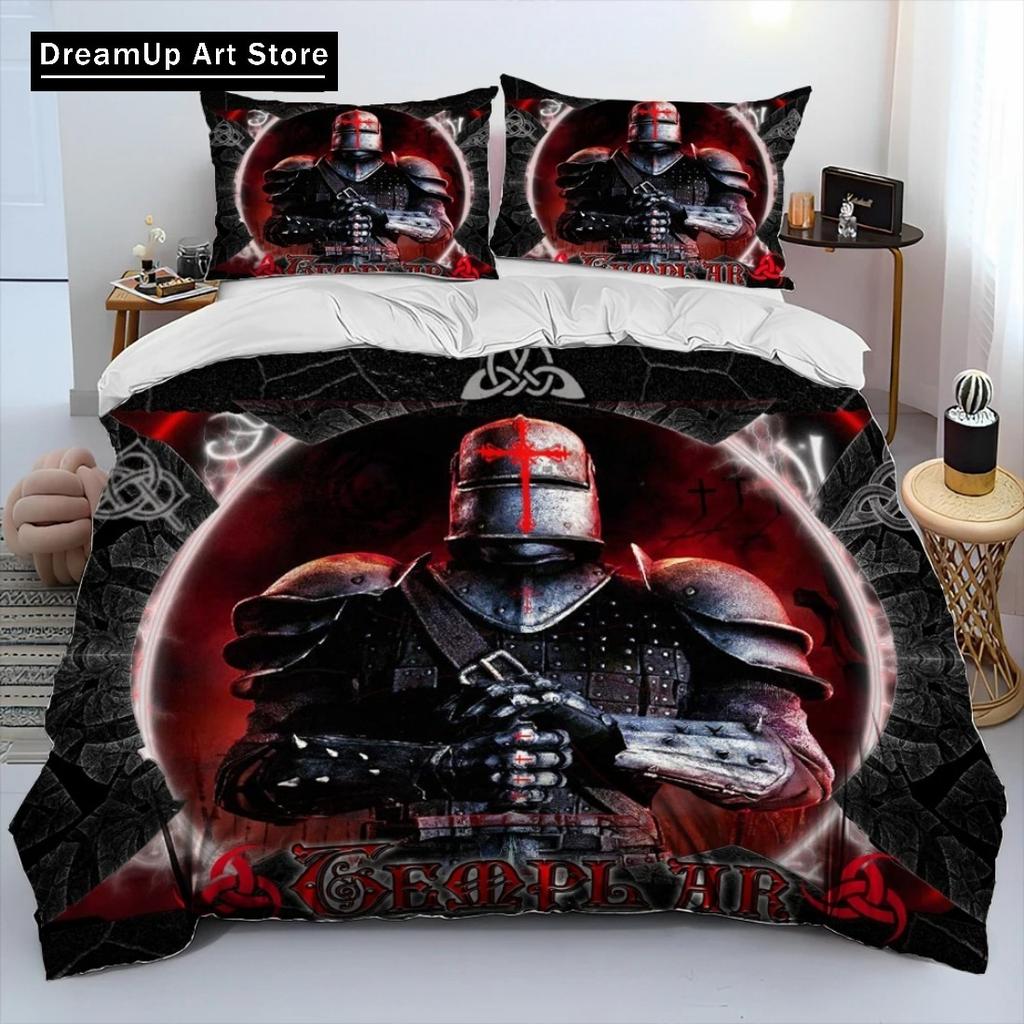 Cavalier Tempelriddare Korsfarare Sängkläder Påslakan Sängset Täcke Örngott Enkelsäng Dubbelsäng Queen Size King Size Pojkar Vuxen