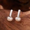 Natural Pearl Stud Earrings Women'S S925 Sterling Silver Versatile Color Treasure Ear Jewelry Earrings