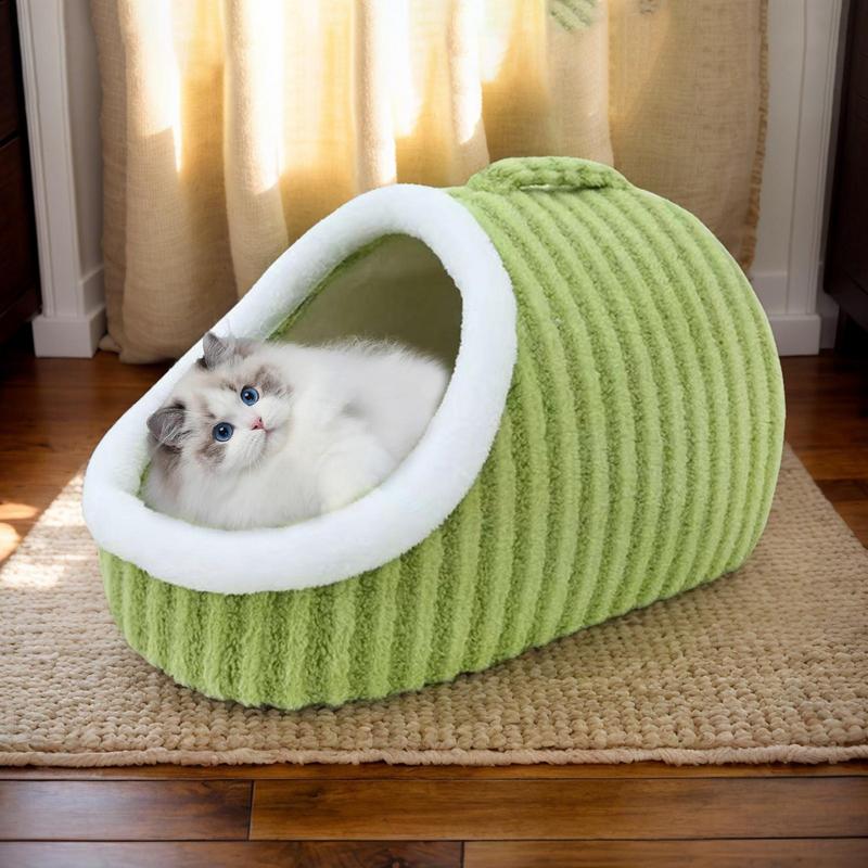 

Кровать-тапочка для кошки Уютная тапочка для кошки Милая крытая кровать для кошки Домашний кошачий домик Мягкая пещера Кровать для кошки в форме тапочки Моющаяся кровать для кошки S светло-зеленый