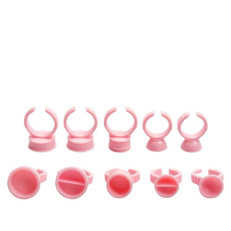 100Pcs Disposable Plastic Large Makeup Pigment Rings Tattoo Glue Holder For Nail Art Eyelash Extension