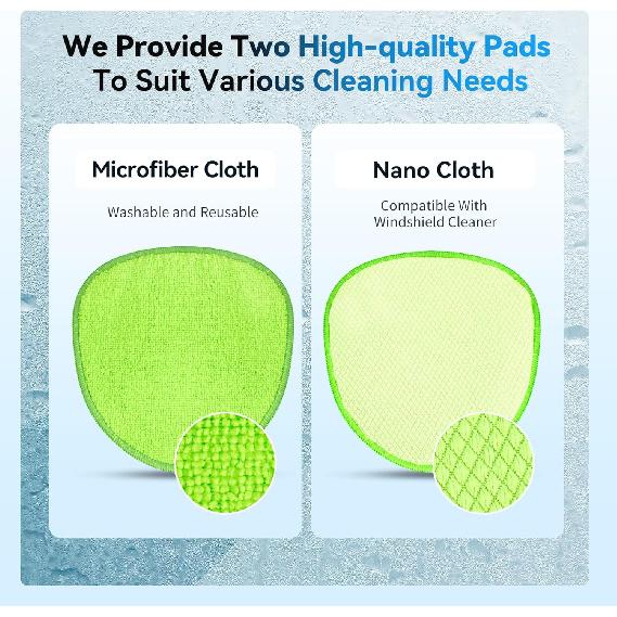 XINDELL Windshield Cleaner Tool – 360° Rotating Head With Extendable Handle, Velcro Microfiber Pads For Fast Stick & Peel, Dry/Wet Glass Cleaning