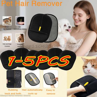 Pet Hair Remover Brush Kitten Hair Remover Gloves Deshedding Brush Glove for Dog Cat Double-Sided Fur Hair Cleaning for Carpet