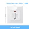 86 Type UK 13A Switch With Fuse Electrical Switch Light Spurs Neon Black White Grey Tempered glass Fuse 13A Wall Switch Panel