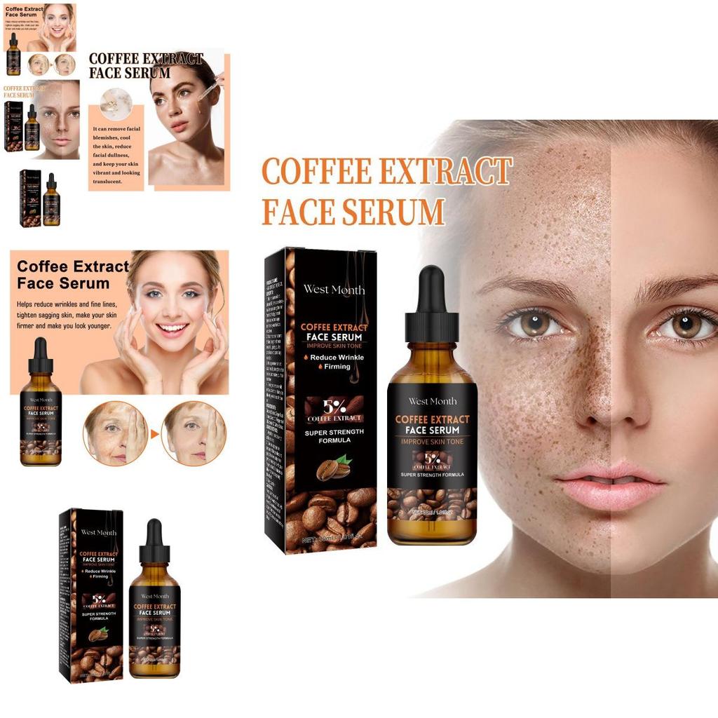 West Month Caffeine Facial Serum For Brightening Dull Skin Minimizing Pores And Hydrating