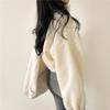 Women's Autumn & Winter Faux Lamb Wool Coat - Short Stand-Up Collar, Warm, Loose Fit, Zip Cardigan Top