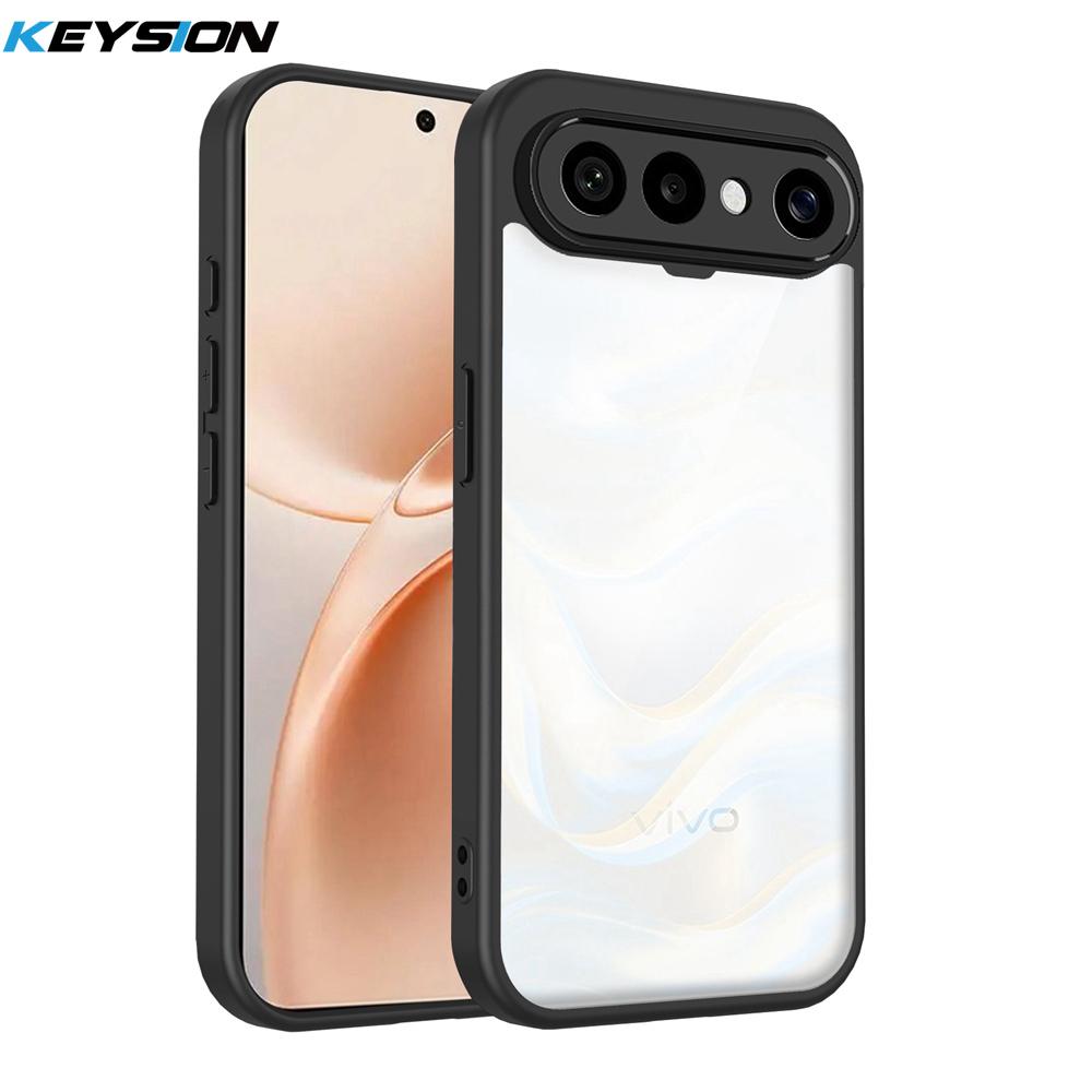 

KEYSION Transparent Phone Case for VIVO X300 FE Soft Silicone+PC HD Clear Simple Shockproof Phone Back Cover for VIVO X300 FE 5G for VIVO X300 FE чёрный