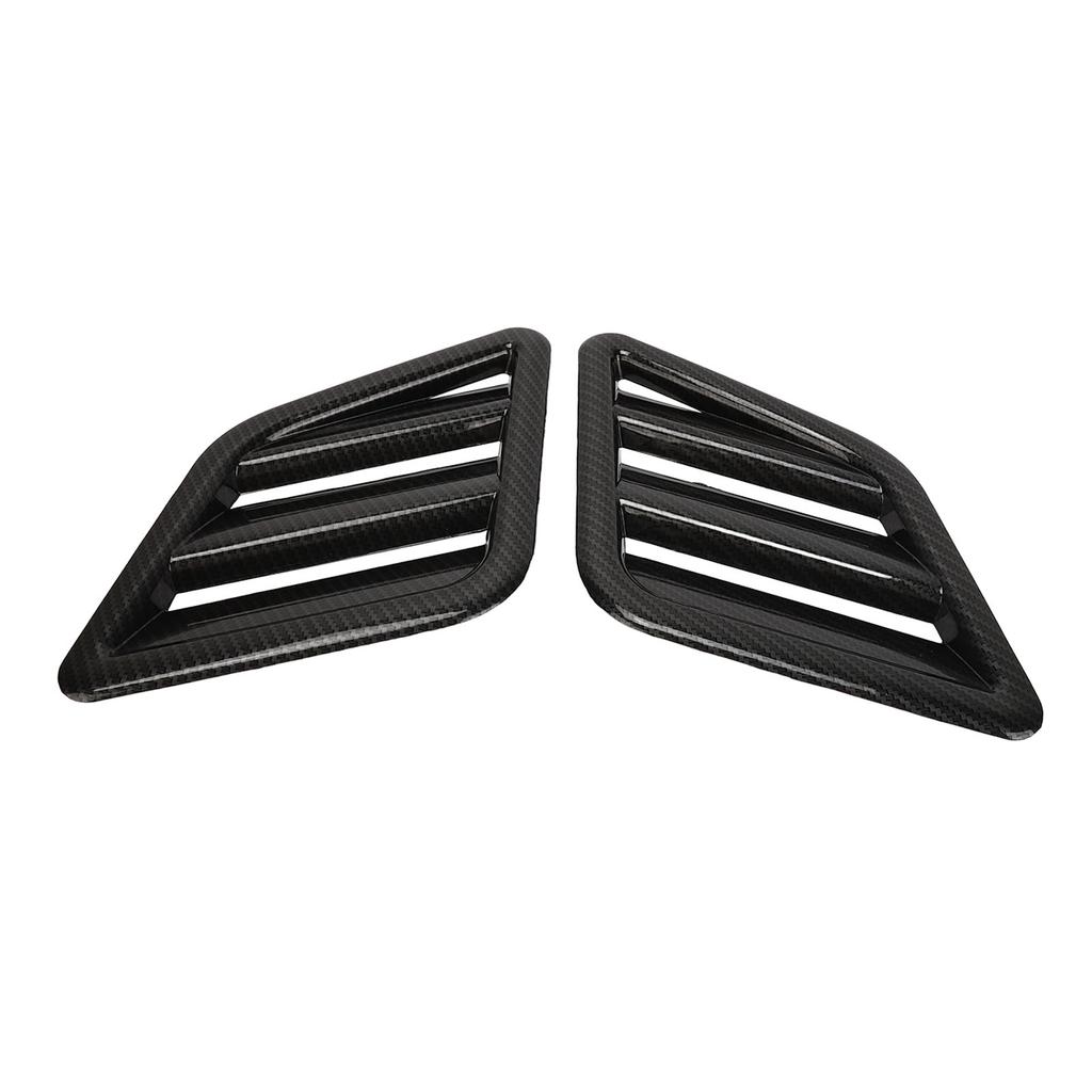 2 Pcs Engine Hood Air Vent Cover ABS Front Upper Bonnet Hood Air Outlet Grille Replacement for Ford Carbon Fiber Style