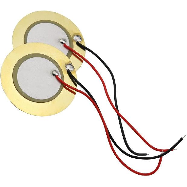 12PCS 27mm Piezo Disc Element Sensor with Wire, Piezoelectric Pickup Sensor, Contact Microphone Trigger, Transducer Prewired for Guitar Drum Trigger,