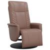 Recliner Chair with Footrest Brown Faux Leather