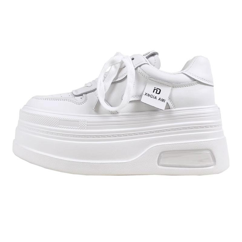 

Маленькая женская обувь из коровьей кожи, новая кожа, маленькие белые туфли, повседневные, с внутренней высотой, увеличивающей рост, обувь на толстой платформе, маленького размера, женская 39 белый