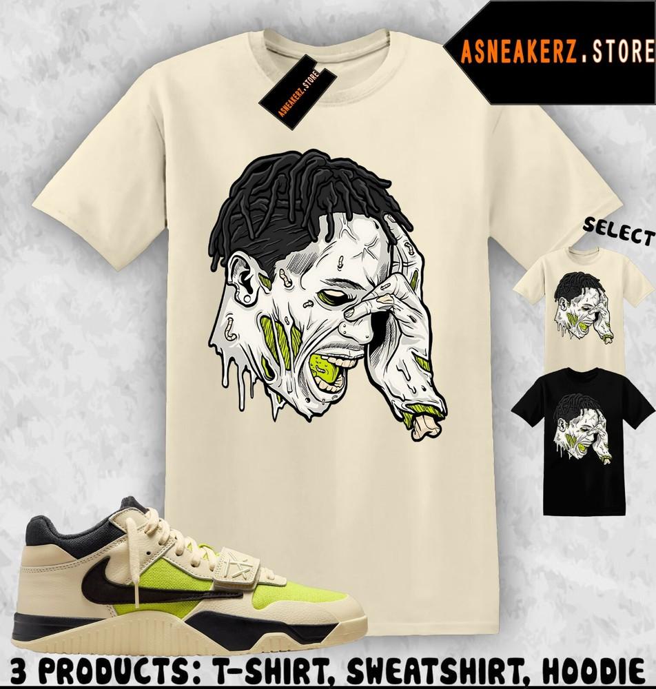Футболка Jumpman Jack Travis Scott Яркий Кактус Сочетание с Кроссовком Футболка Зомби Унисекс Футболка L