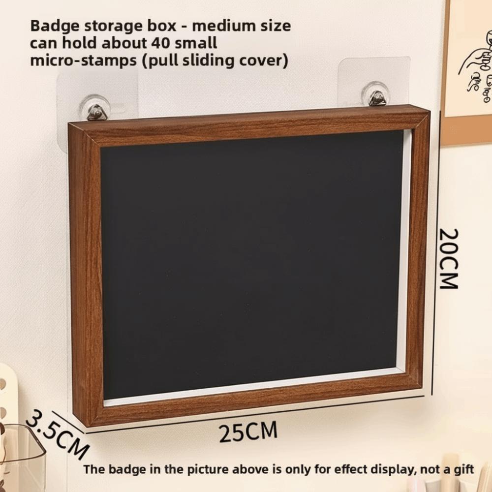 Wall Mounted Badge Display Frame Transparent Dust Cover Large Capacity Pin Storage Box Felt Board Dust-proof Brooch storage box